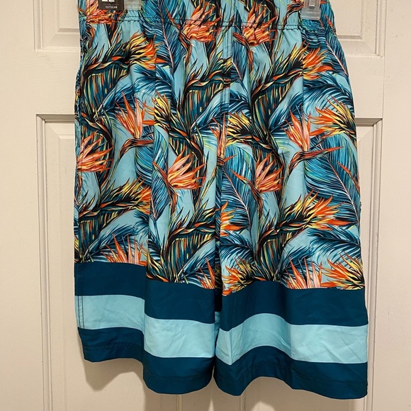 OP Blue and Orange Board Shorts Tropical Stripes - Picture 2 of 7